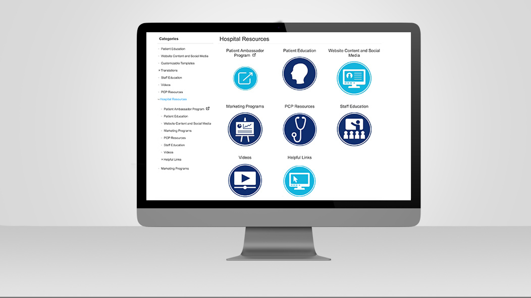 A graphic of the Hospital Resource Portal on a computer screen.